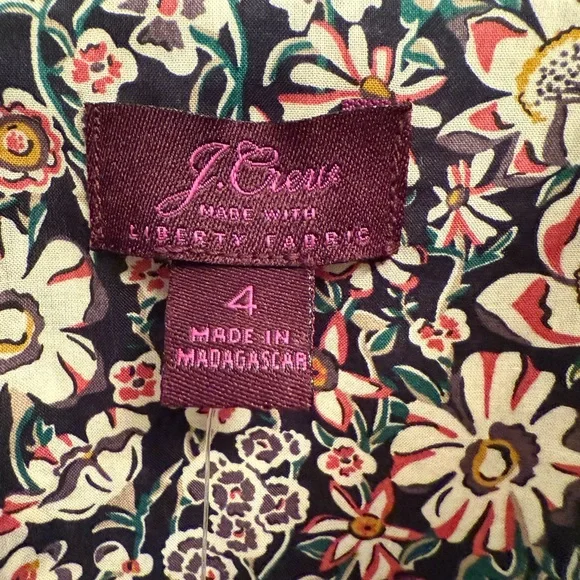 NWT J. Crew Liberty Fabric White Garden Slim Perfect Button Down Shirt Size 4 - Picture 7 of 13